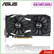 FGJDSJ การ์ดจอ ASUS มือสอง AMD RX 580การ์ดการ์ดจอ GPU GDDR5 8GB 256Bit 16X PCI Express 3.0 RX580 HSR