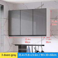 SOFTHOME Wall Cabinet Glass Pantry Aluminum Cabinet for Kitchen Hanging Cabinet for Home Storage