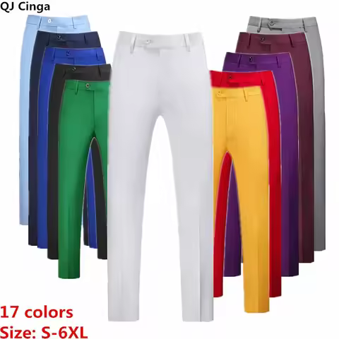 Formal Pants Men 2024 New Elegant Man Office Work Pants Casual Elastic Men's Trousers Men 17 Colors 
