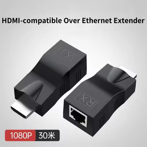 30m 1080P HDMI-compatible Extender Over Cat5e/6 Cable HDMI-compatible to RJ45 Ethernet Adapter for C