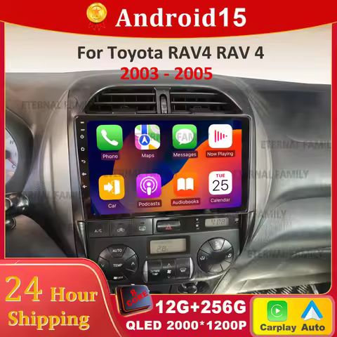 Android 15 Auto Radio For Toyota RAV4 RAV 4 2003 2004 2005 Carplay GPS Navigation Multimedia Video P
