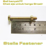 7 pcs M6x50 Nut and Bolt Key 10 Yellow Bolt/ + Key Nuts 10 Yellow Zinc Wholesale Bolts