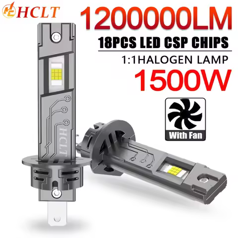 H1 LED Headlights Powerful CANBUS Bulb 1:1 Mini Size Spotlights Lights for Car With Fan Automobile F