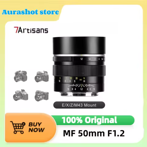 7artisans APS-C 50mm F1.2 Manual Focus Large Aperture Prime Lens for Sony E ZV-E10 Alpha 7 IV Fuji X