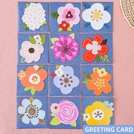 Creative Cute Flowers 3D Stereo Greeting Card Birthday Wishes Thank You Card with Envelope