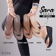 🔥RIZKA🔥Sara Wedges- Selipar Women-Selipar Wanita/Perempuan- Selipar Tumit Tinggi-Kasut Heels Wanita-