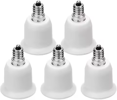 Candelabra E12 To Standard Medium E27 E26 Adapter Max 200W 200℃ Heat Resistant Chandelier Light Sock