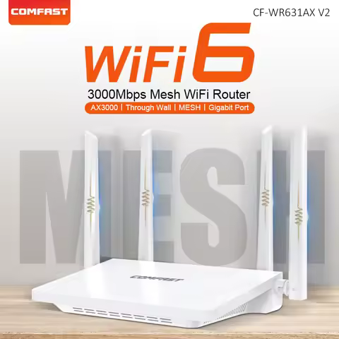 COMFAST 3000Mbps WiFi6 Wireless MESH Router 2.4G/5.8G 5dBi Antenna 4*1000Mbps Gigabit Ports RESET/ME