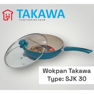 Batam - TAKAWA SJK30 wok pan wok pan elegant Glass Lid 30cm