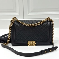 chanel 黑色牛皮 le boy boy 28 鍊條包 帶鍊包 斜背包 肩背包