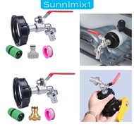 [Sunnimix1] IBC Tote Tank Adapter with Quick Connector, Replace Efficient Easy Installation IBC Tote Fittings Faucet Valve for Water Hose