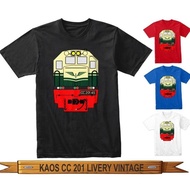 KAOS KERETA API LOKOMOTIF CC 201 ERA DKA - PJKA RAILFANS DEWASA DAN