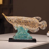 Ikan Tahunan Arwana Emas Hiasan Menarik Kekayaan Ruang Tamu Kraf Masuk Pejabat Hadiah Hiasan Desktop