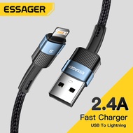Essager Dây sạc 2.4A USB cho iPhone 14 13 12 11 8 7 6 Pro Max 12 XS XR Cáp sạc nhanh cho iPhone 8 7