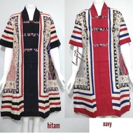 Dress Salur Inten Lengan Pendek| Dress Batik Imlek Busui Friendly