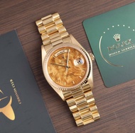 Rolex Day-Date 18038 Birch Burlwood Dial