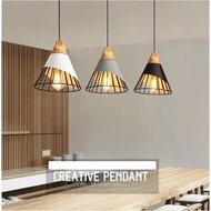 Minimalist creative pendant light, wooden conical pendant light, bedroom pendant light, restaurant l