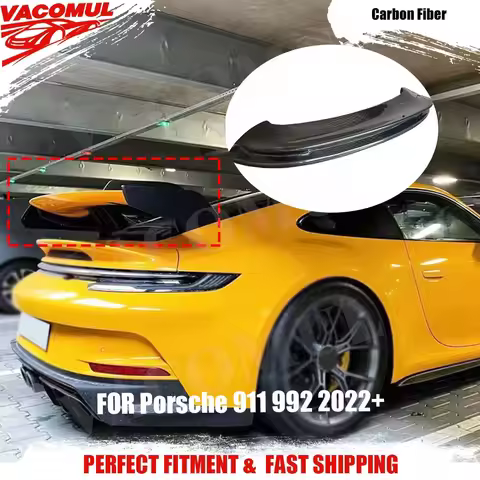VACOMUL Carbon Fiber Car Rear Trunk Lid Lip Bodykit Spoiler Wings For Porsche 911 992 2022+ Car Styl