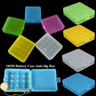 WISDOM Battery , Anti-slip Coloful 18650 Battery Box,  Plastic 4 AA AA Rechargeable Battery Containe