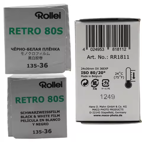 Rollei Black and White Film Retro 80s 135 35mm Negative Film For Kodak Fujifilm Camera Film 36 Expos