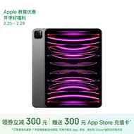 Apple/苹果【教育优惠】iPad Pro 11英寸 2022款(128G WLAN版/M2芯片/MNXD3CH/A)深空灰色