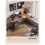 Solid Wood Computer Desk Workbench Office Desk Double Beam Home Use Adjustable Electric Study Corner