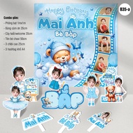 B35 - Blue baby girl birthday Combo