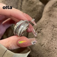 OLTA Zircon Entangle Rings for Women Party Accessories Eclipse Ring Adjust