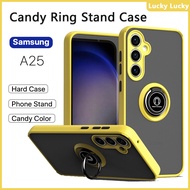 Samsung A25 Case A05 A05s A15 A25 A24 Casing Hard Acrylic Ring Stand Casing Shock Proof Support Car Magnetic Holder Phone Holder Stand Finger Full Protect Camera samsung a15 case samsung a05 case samsung a05s case