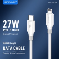 Konfulon Fast Charging Cable 27W/60W Charge Type-C PD Mobile Phone Charger High Quality