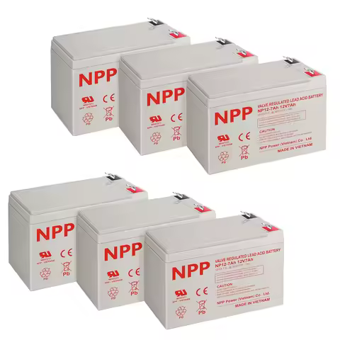 NPP USA Warehouse 12V 7Ah Rechargeable AGM SLA Battery With F1 Terminals For ADT Security Alarm Syst