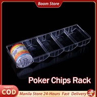 Durable Poker Chips Rack Clear Acrylic Poker Chips Tray 100 Chips Poker Chips Box 5 Grids Organizer