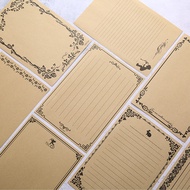【MOOME】 8 Pcs Creative Simple Art Letter Paper Set Retro White Cardboard Kraft Envelope