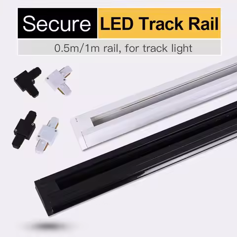 LED Track Light Rail 0.5M 1M Aluminum 2 Wire Electrified Rails With Spots Led Track Lamp Rail Track