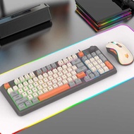 Gaming Keyboard RGB LED USB Wired 94 Keys Top Knob with Mouse - K820