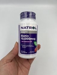 พร้อมส่ง!! Natrol, Biotin, Fast Dissolve, Maximum Strength, Strawberry, 10,000 mcg, 60 Tablets  ล็อต