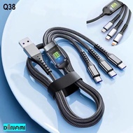 DINAMI Q38 cable Data cable iphone Fast Charging 100W Type C Lightning Micro USB 3 in 1 Charger Sams