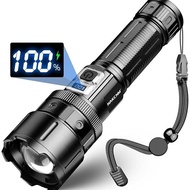 Led Flashlight Rechargeable High Lumens Super Bright 200000 Lumen Fla