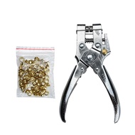 (CEUO) Eyelet Hole Puncher Leather Belt Hole Punch Plier Revolve Sewing Machine Bag Setter Tool Hous