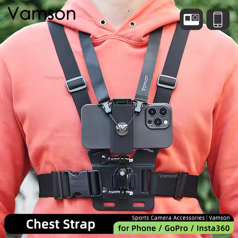 Vamson Chest Strap Phone Holder Body Harness Mount Belt for GoPro 11 10 DJI Insta360 Sjcam EKEN Drif