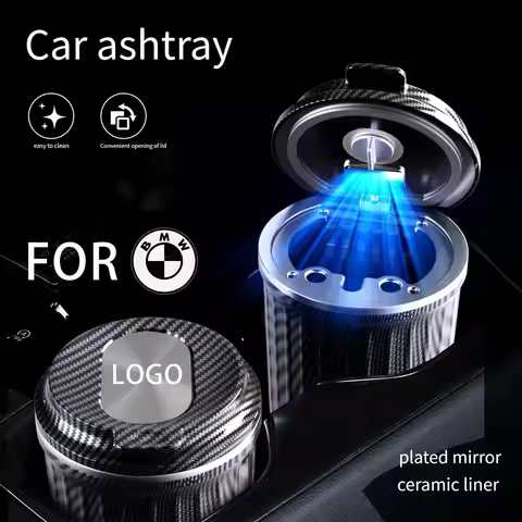 Used for BMW car ashtray ceramic carbon fiber exterior and inner liner open cover to automatically s