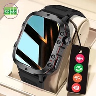 LIGE  Bluetooth Call Smart Watch Men Sports Fitness Waterproof Voice Assistant 1.96 Inch Full Touch Screen Smartwatch For  Android iOS