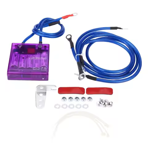 Digital Display Fuel Saver Voltage Stabilizer Regulator Kit W/ Earth Ground Cables 10MM 8 Point Octa