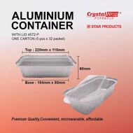 [READY STOCK] 4572-P ALUMINIUM FOIL TRAY WITH LIDS/ FOOD CONTAINER/ RECTANGLE/ 5 SET