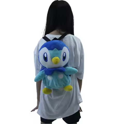 TAKARA TOMY Pokemon Backpack Piplup Anime Student Outdoor Bag Penguin New Cartoon Birthday Gift