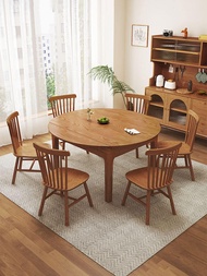 Nordic Minimalist Expandable Folding Dining Table Set for Home Small Apartment 4 Person 6 Person 8 P