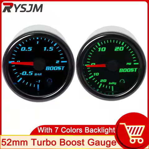 52mm Turbo Boost Gauge 12V -30-33 PSI -1-2 BAR Turbo Pressure Manometer Car Boost Controller Kit wit