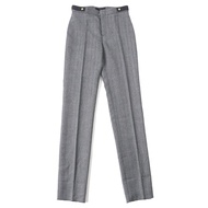 Unused GUCCI Vintage 2000 Tom Ford-era 100% wool slacks with a leather belt and herringbone pattern.