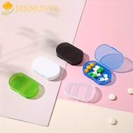 MXMUSTY Small Medicine Box, Transparent Three Compartments Mini Pill Box, Pill Organizer Medicine Box Portable Moisture-proof Daily Pill Case Travel
