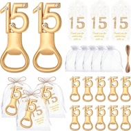 12pcs Gold Bottle Openers For 15th, 16th, 18th, 21st Birthday Party Favors Or Souvenirs, Popular Gif